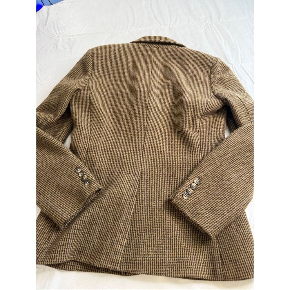 Lauren Ralph Lauren Women’s Brown Herringbone Wool Vintage Blazer Size 6 - Picture 8 of 10